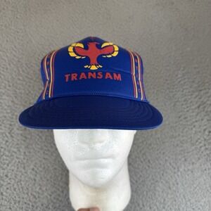 Vintage Pontiac Firebird Trans Am Blue Mesh Snapback Trucker Cap Hat NEW Muscle‎